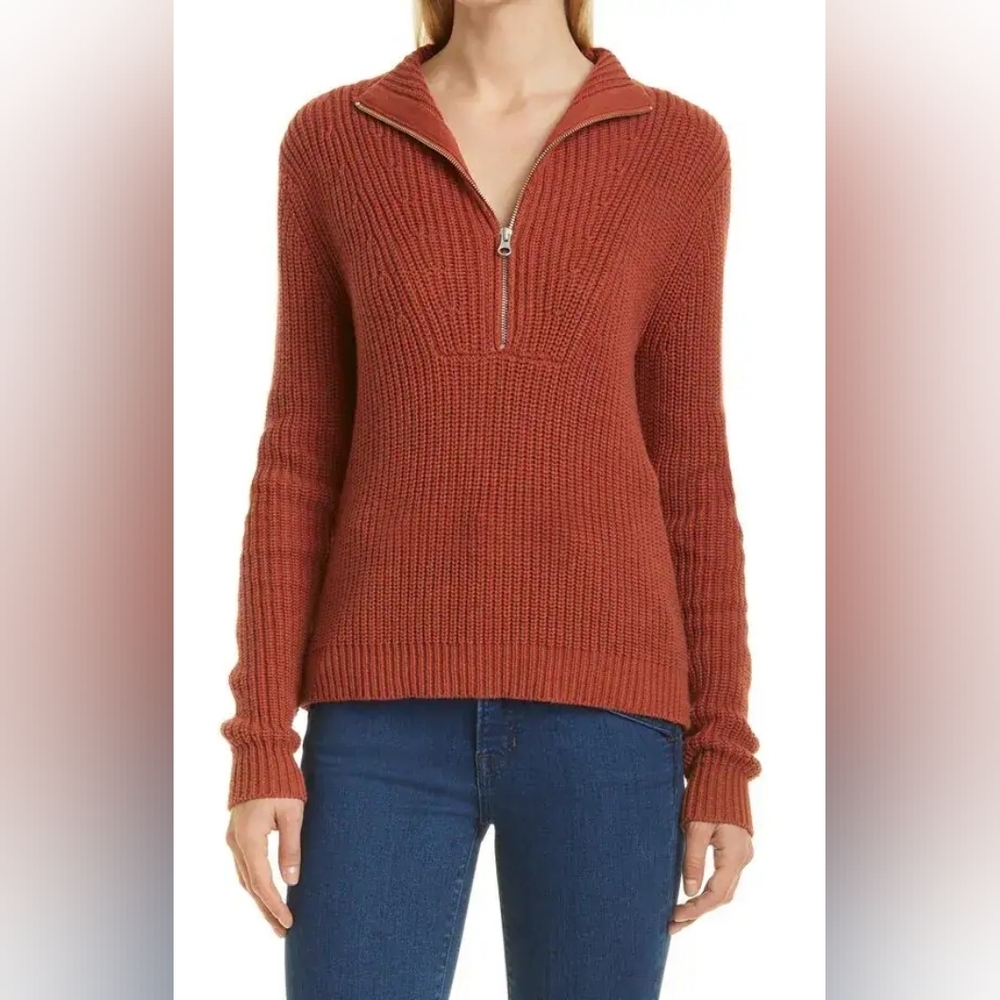 Veronica Beard Misty Half Zip Sweater L